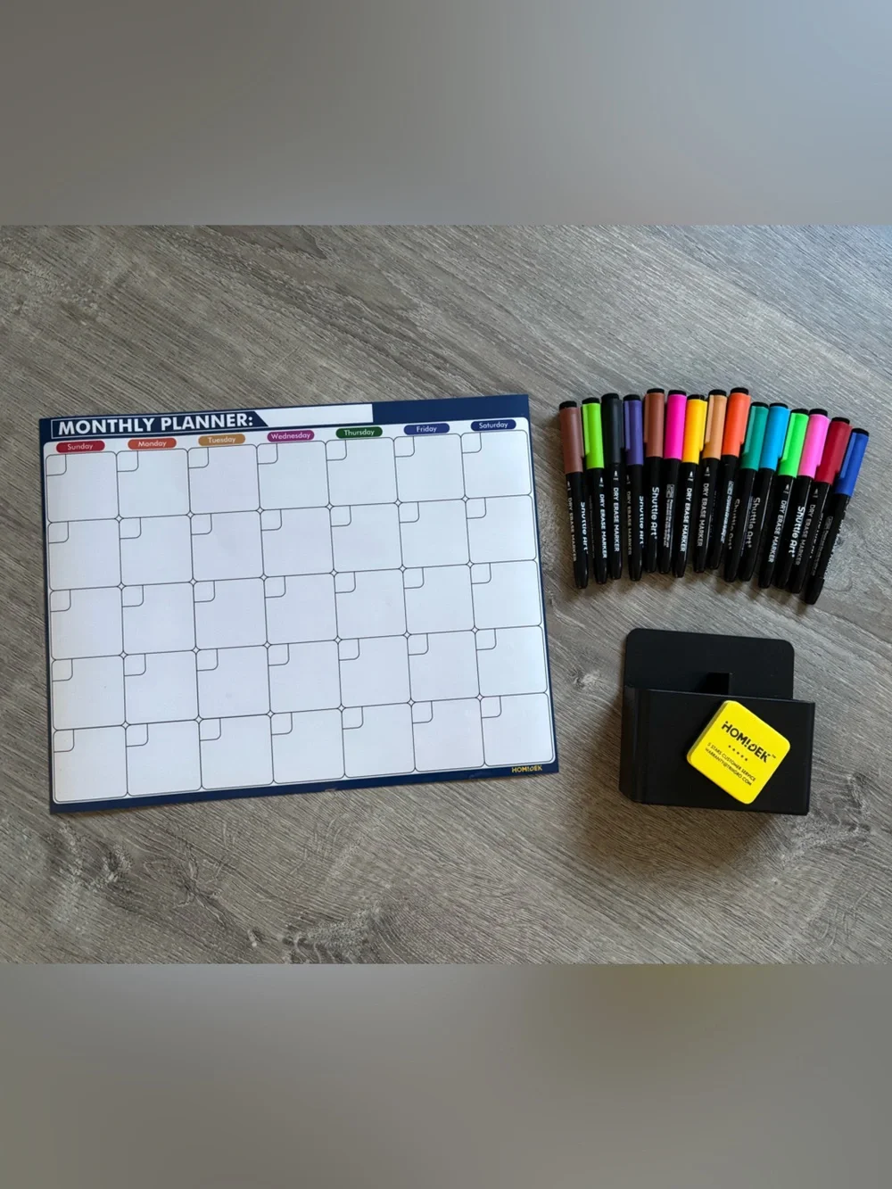 Magnetic Monthly fridge Planner with Multicolor dry erase Markers